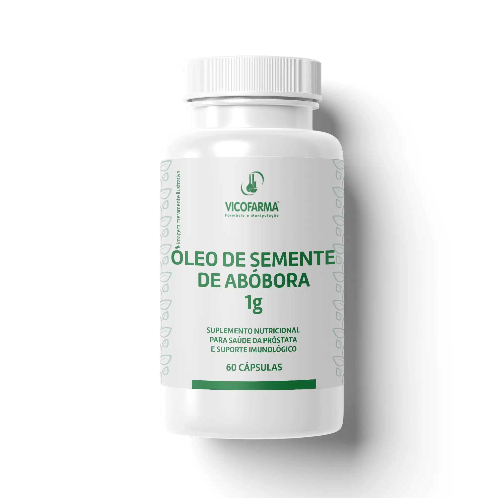 Óleo de Semente de Abóbora 1g – Suplemento Nutricional para Saúde da Próstata e Suporte Imunológico – 60 Cápsulas Oleosas