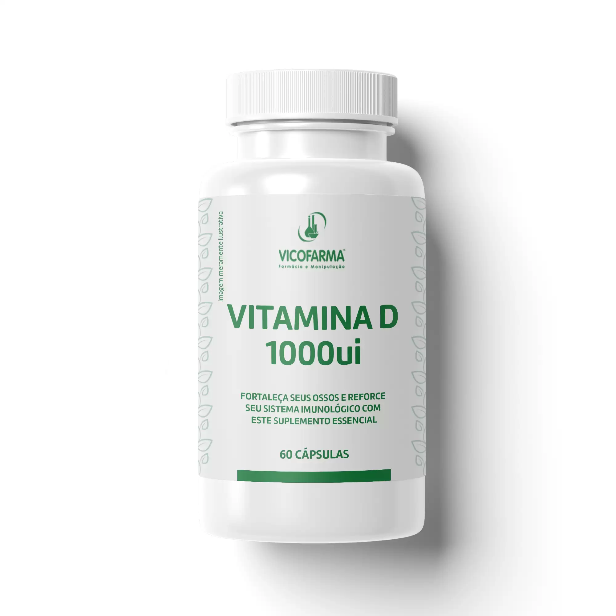 Vitamina D 1000UI – Suplemento Essencial para Saúde Óssea e Imunológica – 60 Cápsulas
